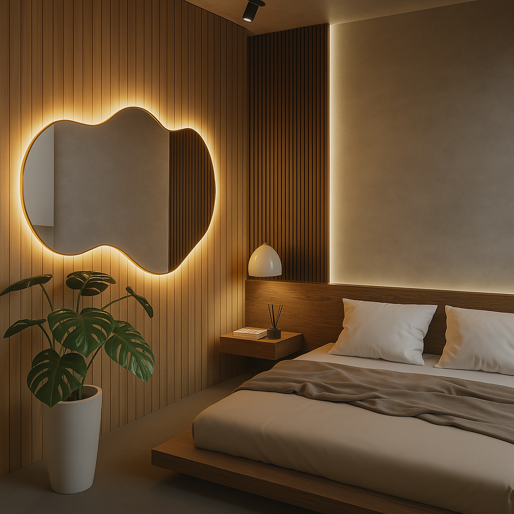 Klassischer LED-Wandspiegel „Cloud“