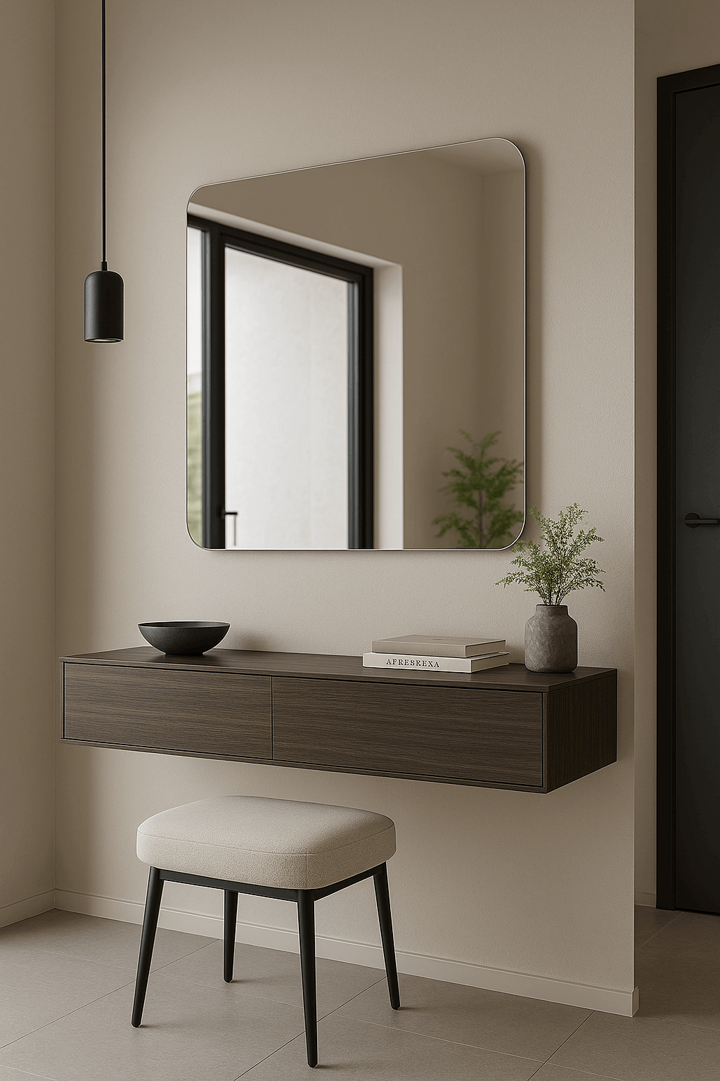 Quadratischer Wandspiegel CLASSIC mit abgerundeten Ecken – AD-INNOVATION