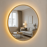 Runder Spiegel mit Rahmen und LED-Beleuchtung, SLIM – AD-INNOVATION