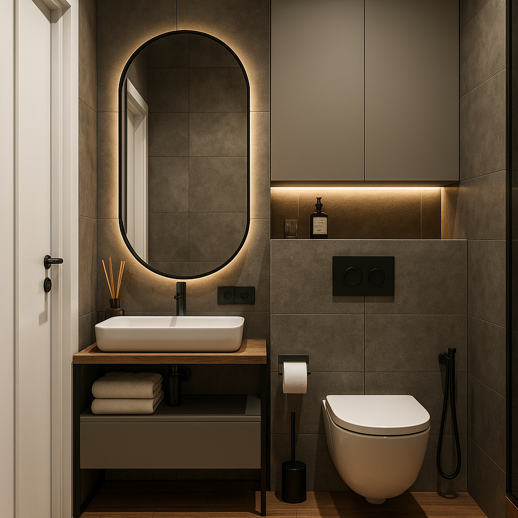 Ovaler LED-Spiegel im SLIM-Rahmen