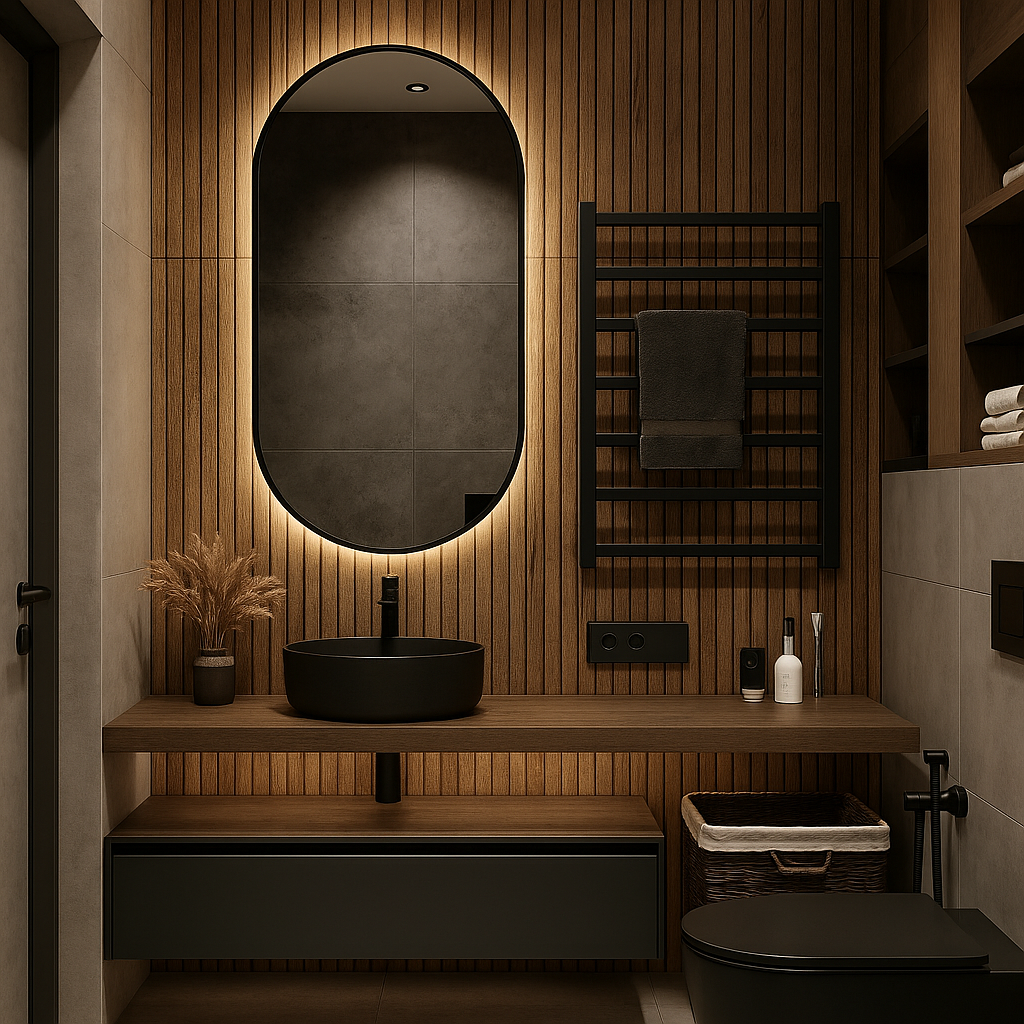 Ovaler LED-Spiegel im SLIM-Rahmen