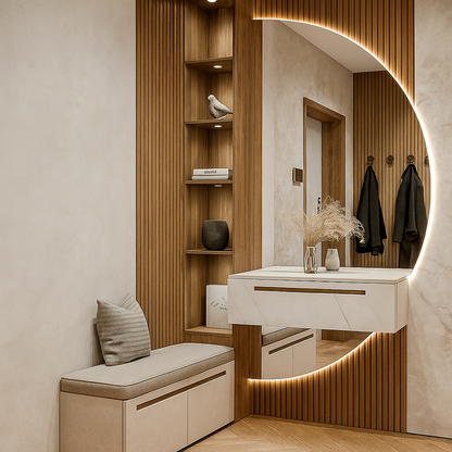 Lustro Ścienne Półokrągłe LED CLASSIC