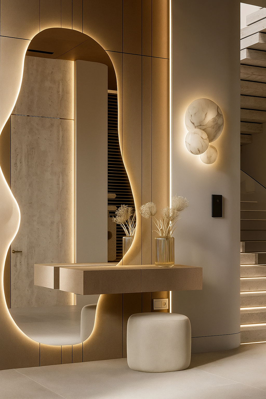 Klassischer LED-Wandspiegel „Cloud“