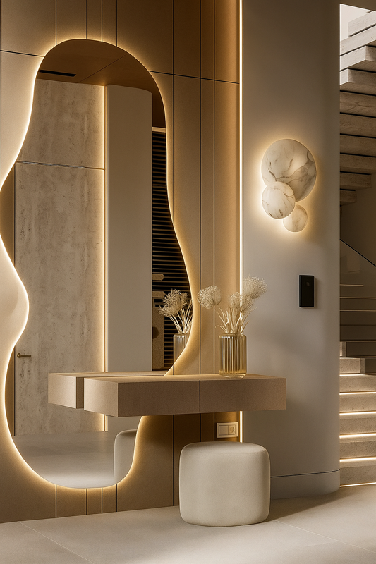 Zdjęcie przedstawiające Klassischer LED-Wandspiegel „Cloud“