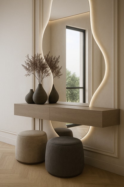 Klassischer LED-Wandspiegel „Cloud“