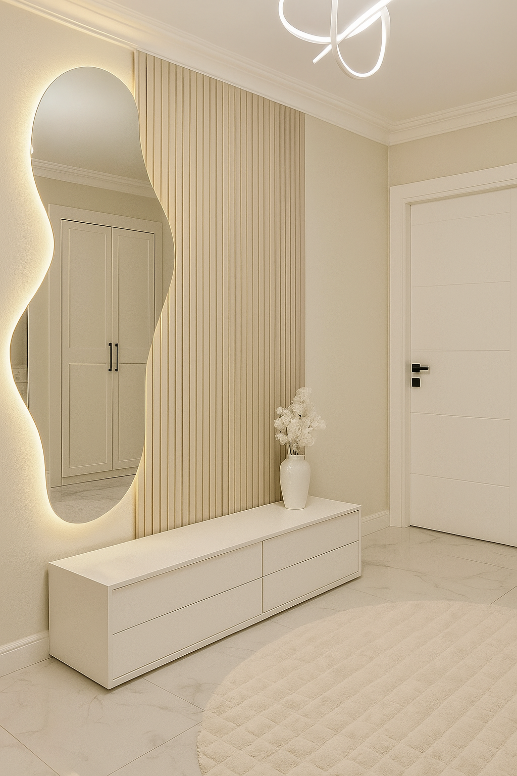 Klassischer LED-Wandspiegel „Cloud“