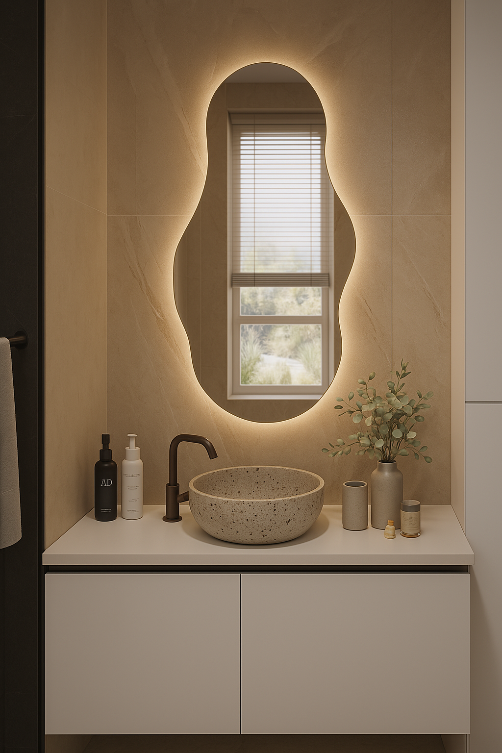 Klassischer LED-Wandspiegel „Cloud“