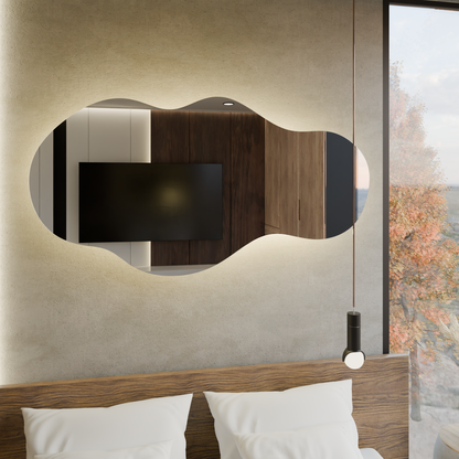 Klassischer LED-Wandspiegel „Cloud“