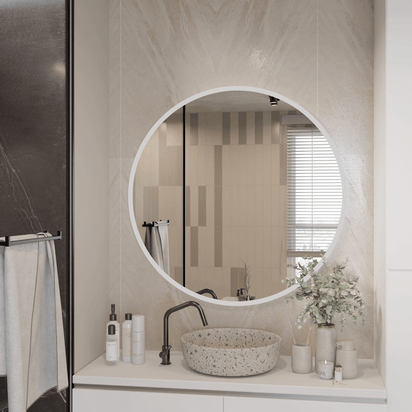 Lustro Ścienne Okrągłe LOFT na wymiar - AD-INNOVATION