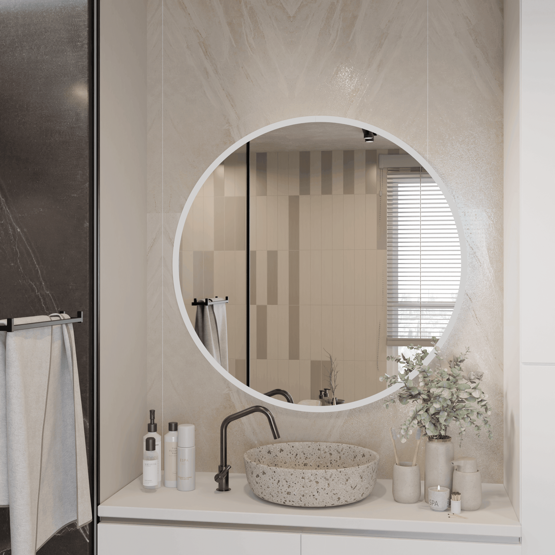 Lustro Ścienne Okrągłe LOFT na wymiar - AD-INNOVATION