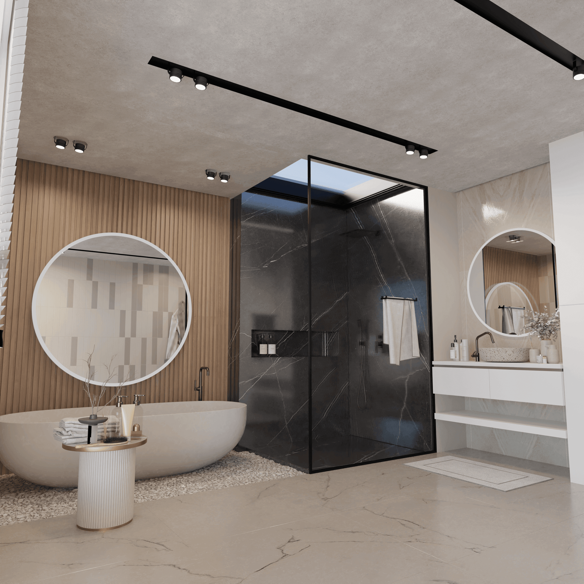 Lustro Ścienne Okrągłe LOFT na wymiar - AD-INNOVATION