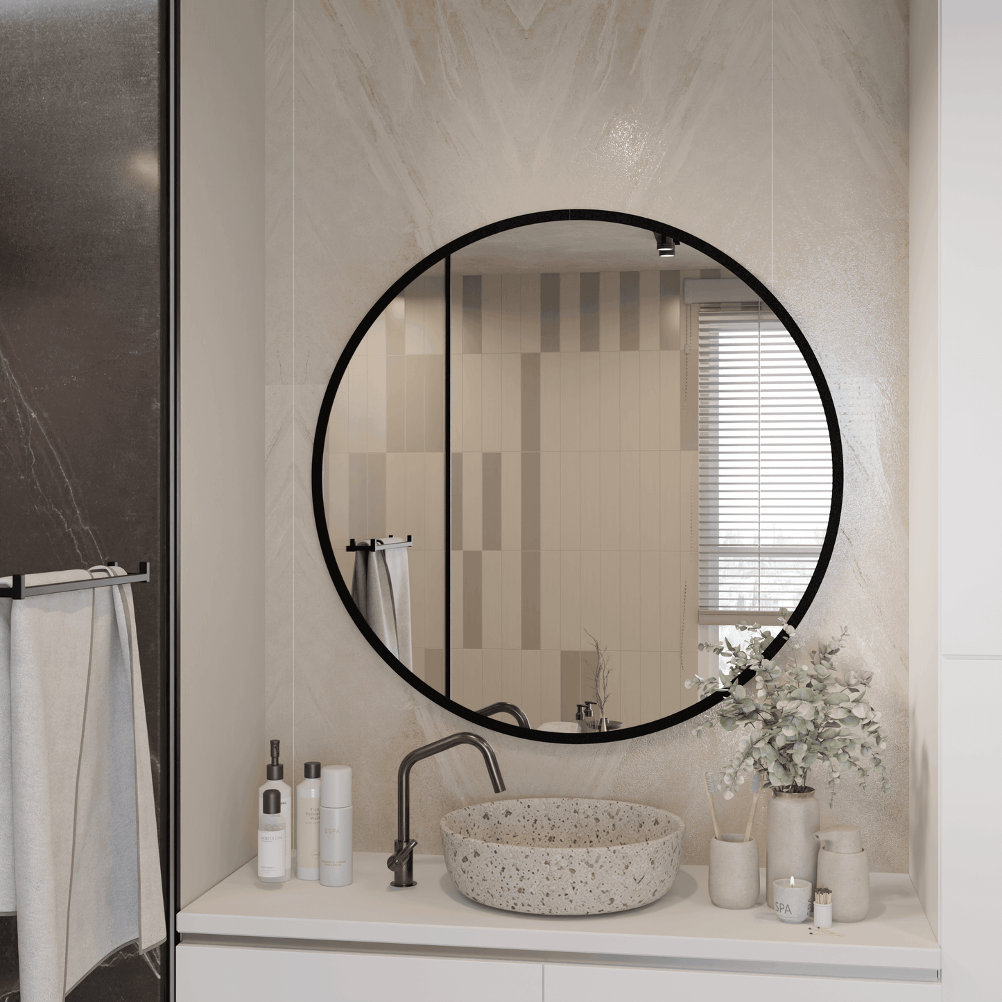 Lustro Ścienne Okrągłe LOFT na wymiar - AD-INNOVATION