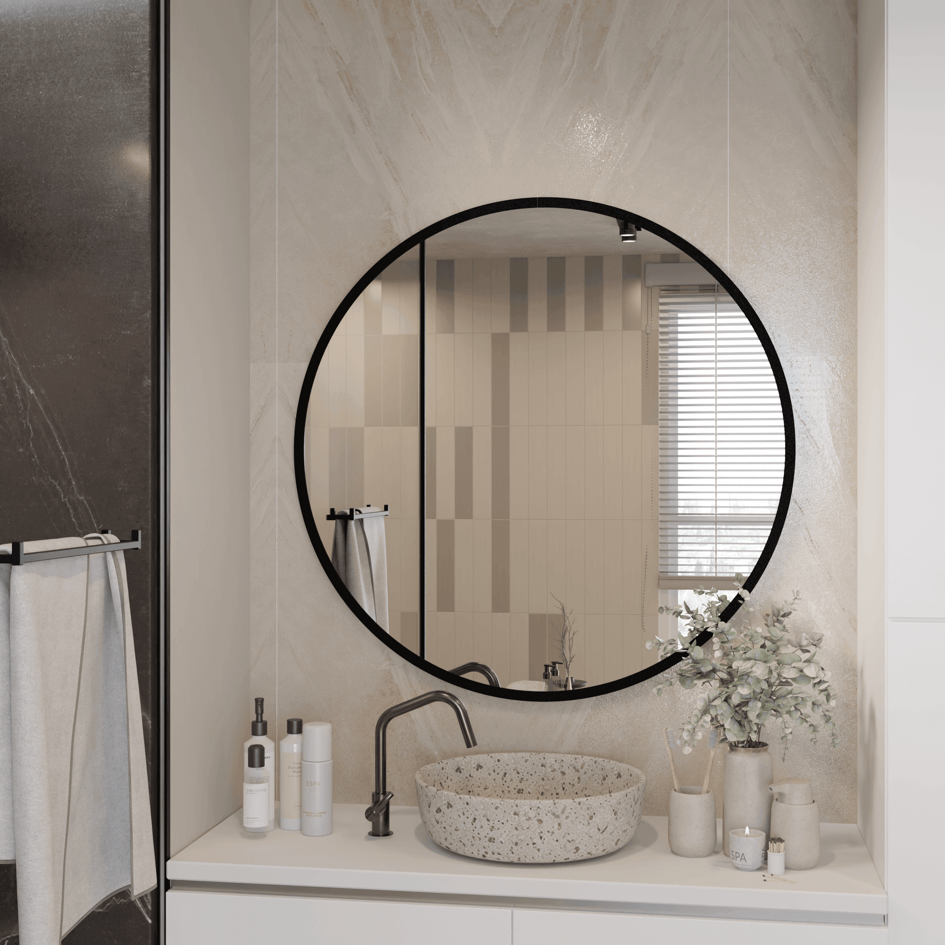 Lustro Ścienne Okrągłe LOFT na wymiar - AD-INNOVATION