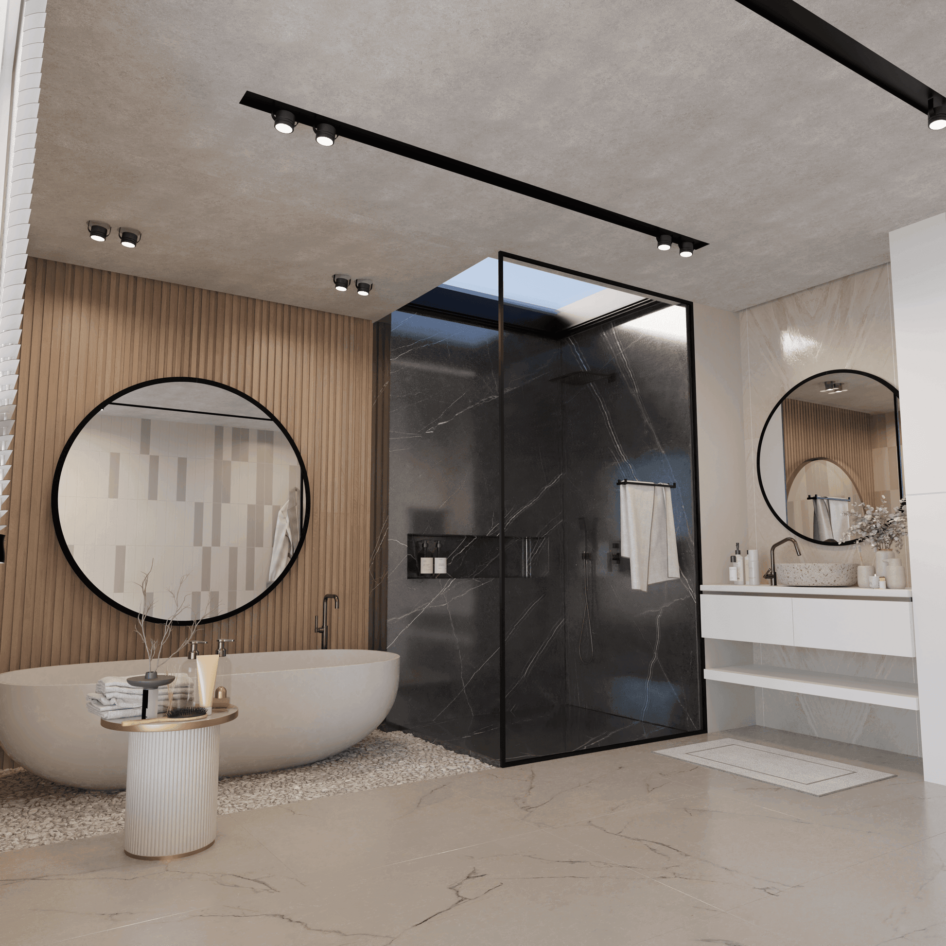 Lustro Ścienne Okrągłe LOFT na wymiar - AD-INNOVATION