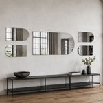 Halbovaler Spiegel 110 × 20 cm, mit Aufhängern und Dübeln – Produktbild 3