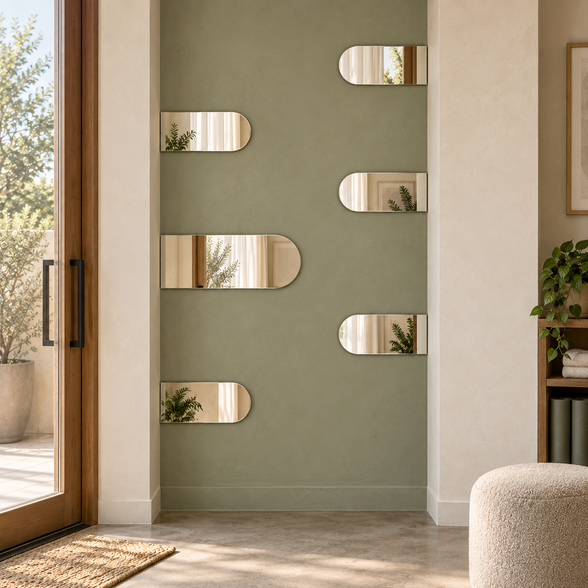 Halbovaler Spiegel 110 × 30 cm, ohne Befestigung – Produktbild 4