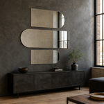 Halbovaler Spiegel 50 × 20 cm, mit Aufhängern und Dübeln – Produktbild 1