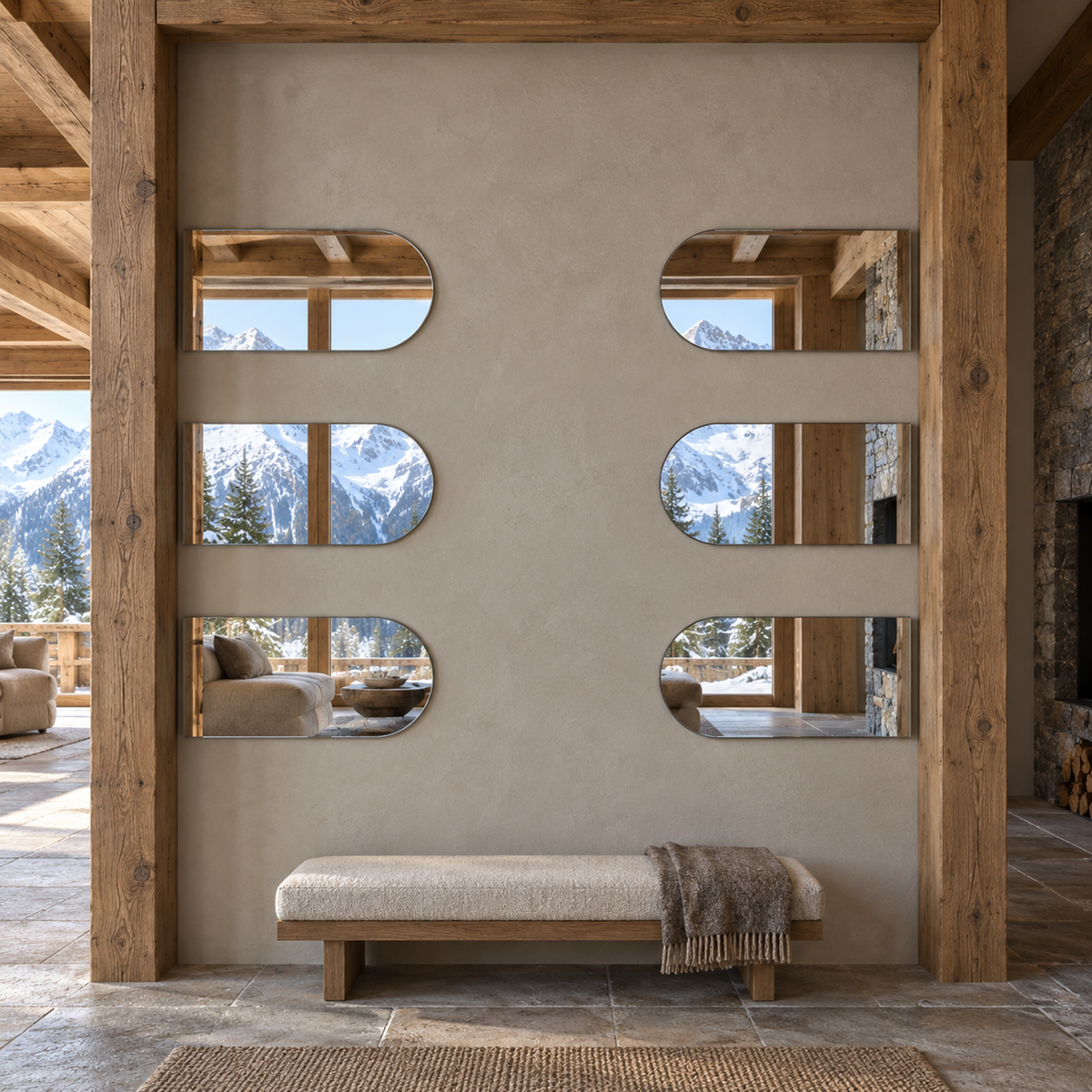 Halbovaler Spiegel 50 × 40 cm, ohne Befestigung – Produktbild 5
