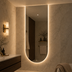 Halbovaler LED-Spiegel 30 × 40 cm, Touch-Schalter – Produktbild 4
