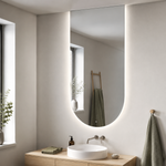 Halbovaler LED-Spiegel 20 × 40 cm, Handgestensensor – Produktbild 1