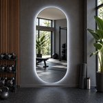 Ovaler LED-Wandspiegel 40 × 50 cm, rahmenlos, Touch-Schalter – Produktbild 3