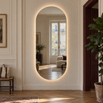 Ovaler LED-Wandspiegel 30 × 40 cm, rahmenlos, Wandschalter – Produktbild 5