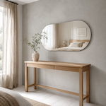 Ovaler Spiegel 100 × 40 cm, rahmenlos, mit Spiegelkleber – Produktbild 3
