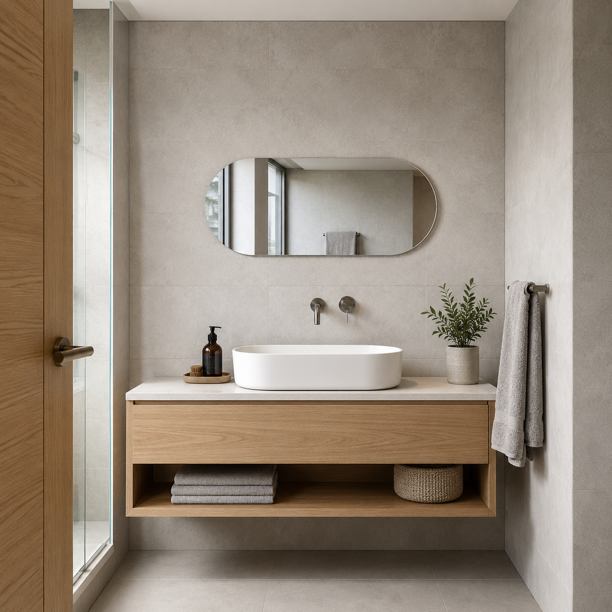 Spiegel in Kapselform 120 × 30 cm, rahmenlos, ohne Befestigungsset – Ansicht 4