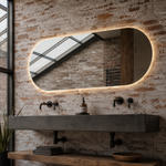 Ovaler LED-Wandspiegel 40 × 20 cm, rahmenlos, Touch-Schalter – Produktbild 1