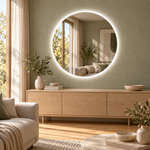 Runder LED-Spiegel Ø80 cm, rahmenlos, Touch-Schalter – Produktbild 3