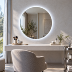 Runder LED-Spiegel Ø110 cm, rahmenlos, Wandschalter – Produktbild 5
