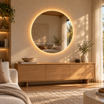 Runder LED-Spiegel Ø160 cm, rahmenlos, Wandschalter – Produktbild 4