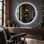 Runder LED-Spiegel Ø70 cm, rahmenlos, Wandschalter – Produktbild 5