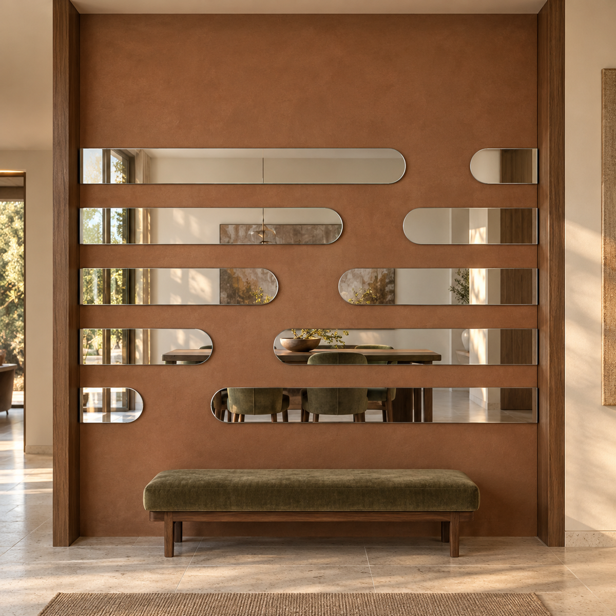 Halbovaler Spiegel 70 × 50 cm, mit Spiegelkleber – Produktbild 2