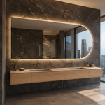 Halbovaler LED-Spiegel 110 × 20 cm, Touch-Schalter – Produktbild 4