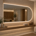 Halbovaler LED-Spiegel 110 × 30 cm, Touch-Schalter – Produktbild 2