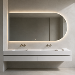 Halbovaler LED-Spiegel 30 × 20 cm, Wandschalter – Produktbild 1
