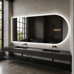 Halbovaler LED-Spiegel 50 × 30 cm, Wandschalter – Produktbild 2