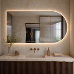 Halbovaler LED-Spiegel 120 × 50 cm, Handgestensensor – Produktbild 5
