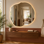 Unregelmäßiger LED-Spiegel FIBONA 110 × 110 cm, rahmenlos, Touchschalter – Produktbild 1