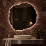 Unregelmäßiger LED-Spiegel FIBONA 110 × 110 cm, rahmenlos, Touchschalter – Produktbild 2