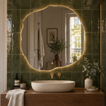 Unregelmäßiger LED-Spiegel FIBONA 150 × 150 cm, rahmenlos, Touchschalter – Produktbild 5