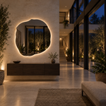 Unregelmäßiger LED-Spiegel FIBONA 60 × 60 cm, rahmenlos, Touchschalter – Produktbild 5