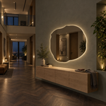 Unregelmäßiger LED-Spiegel FIBONA 60 × 60 cm, rahmenlos, Handgestensensor – Produktbild 4