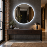 Runder LED-Spiegel Ø90 cm, rahmenlos, Wandschalter – Produktbild 2