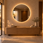 Runder LED-Spiegel Ø90 cm, rahmenlos, Touch-Schalter – Produktbild 2