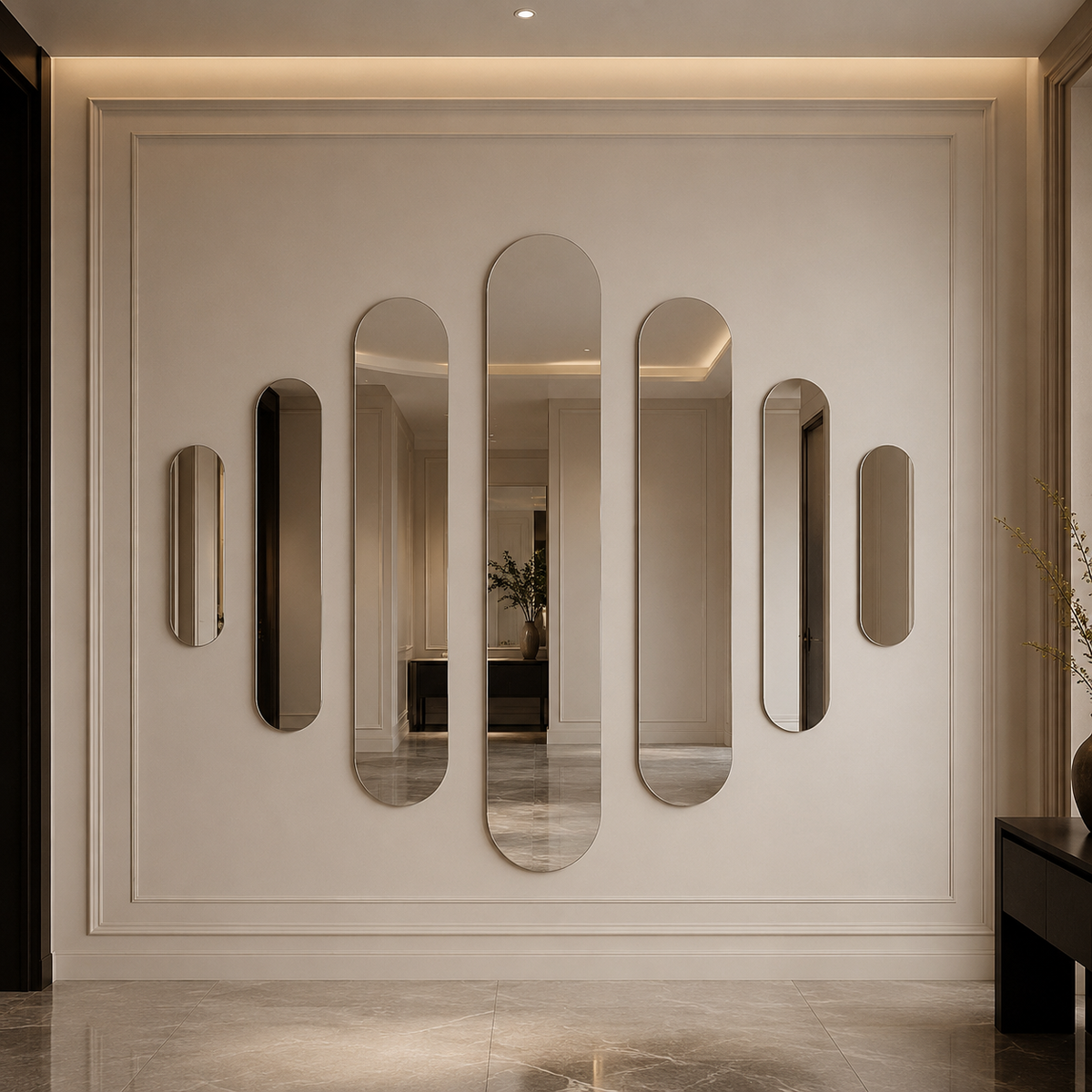 Ovaler Spiegel 100 × 170 cm, rahmenlos – Ansicht 2