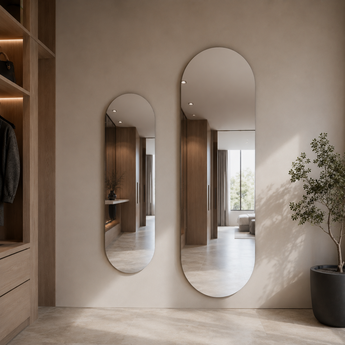 Ovaler Spiegel 150 × 250 cm, rahmenlos – Ansicht 4