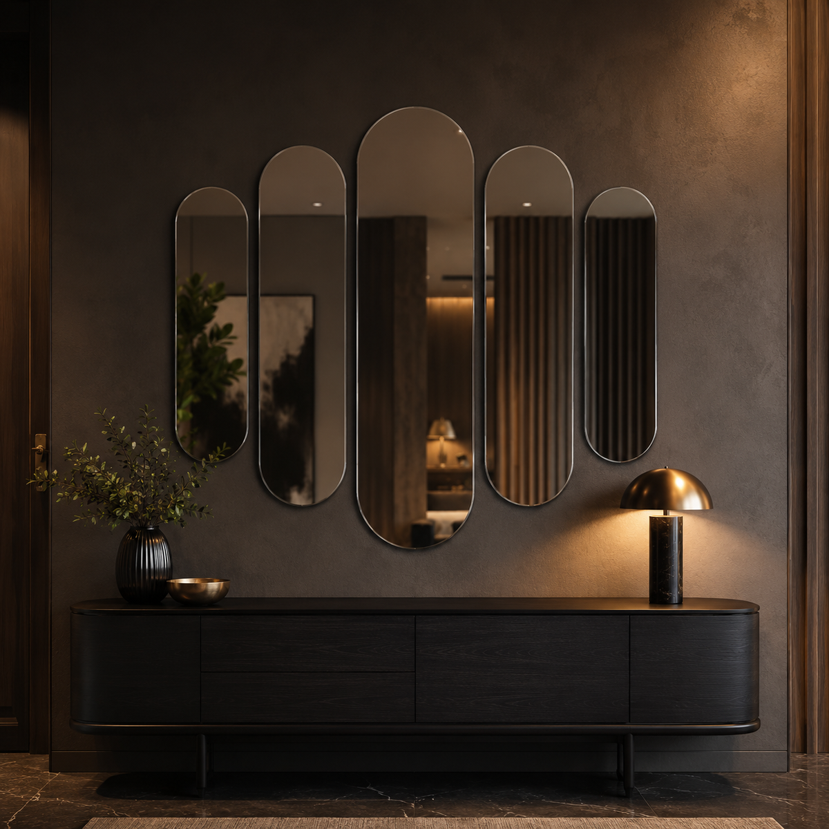 Ovaler Spiegel 40 × 100 cm, rahmenlos – Ansicht 2