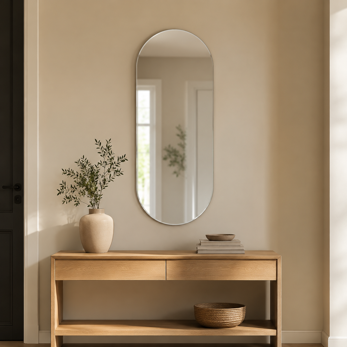 Ovaler Spiegel 50 × 100 cm, rahmenlos – Ansicht 1